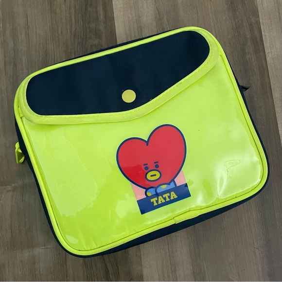 BT21 Line Friends BTS Official Tata Neon Zip Makeup Bag - Picture 1 of 8